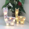 LED Night Lights Novelty Flamingo Alpaca Unicorn Painted Desktop Lamp Kids Christmas Gifts Bedroom Decor Room Wall Decorations