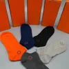 2021 Designer Men's Socks Pure Cotton Embroidered Leisure Sports Summer Sock 5 Pair Gift Box Set