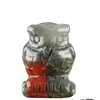 Crystal Owl Arts and Crafts Staty Ornaments Desktop Ett vardagsrum Kinesisk stil prydnad 1,5 tum 10dx Q2
