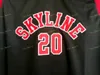스카이 라인 게리 20 Payton 고등학교 유니폼 남자 블랙 스포츠 팬들을위한 Payton 농구 유니폼 통기성 유니폼 공장 직접 도매
