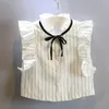 夏の女の子の服セットかわいい韓国の気質縞模様のTシャツ+甘いスカート2個の王女の学校の子供たちの子供服210625