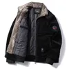 Chaquetas y abrigos cálidos de pana de invierno para hombre, chaqueta informal con cuello de piel a la moda para hombre, prendas de vestir térmicas para hombre de talla grande 5XL 6XL 211214