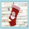 Fournitures de fête festives, bas de noël tricotés en Jacquard, décoration d'arbre de noël, chaussettes cadeaux suspendues pour père noël