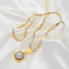 Halsband Anniyo Marshall Pearl Pendant Ball Beads Halsband smycken Set Women Gold Color Guam Micronesia Jewelry Hawaii Gift #164606 210320