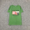 Verano Impreso Carta Manga corta Moda O-Cuello Camisetas de algodón + Ejército Verde Pantalones cortos de cintura alta Conjuntos de mujeres 2 piezas 210506