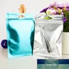 8 * 13 cm 9 * 15 cm 4 couleurs Zip Lock papier d'aluminium sac d'emballage alimentaire fond plat métallique Mylar paquet sacs 1 Pc