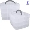 2st / lot plastlagring Smycken Boxar Justerbar behållare för pärlor Örhängen Hem Rektangel Organizer Case 210922
