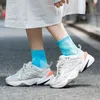 College Dyed Medium Tube Cycling Socks Cotton Street Tide Thin Socks Skateboard Socks Swimwear Women Calcetines Ciclismo Meia Y1222