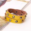 Tennis mode simple brin en cuir véritable Bracelets 38cm longueur jaune/bleu bracelet Bracelets bijoux accessoires femmes hommes