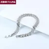 Link Chain ZHOUYANG Luxury Tennis Bracelet For Women Noble Wedding Hand Shining Silver Color Cubic Zirconia Fashion Jewelry JSH001