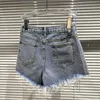 DEAT Frauen Quaste Gerade Denim Shorts Hohe Taille Gypsophila Kette Mode Frühling Sommer 11B649 210709