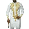 Vêtements ethniques Vetement Femme 2021 Hommes Vêtements Bazin Riche Chemise africaine pour robes d'impression traditionnelles de taille plus broderie Pa282k