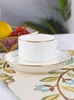 180ml Eco-Friendly Fine Bone China White Ceramic Coffee Cup Set Tea With Spoon Mugs