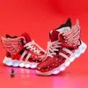 Aydınlık Sneakers Erkek Kız Karikatür Işık Ayakkabıları Işık Çocuk Ayakkabıları ile Parlıyor Çocuklar Led Spor Sabahları Marka Çocuk Botları P0830