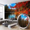 カスタム3D風景の壁紙赤い葉の美しい風景リビングルームの寝室のキッチン家の装飾絵画壁画の壁紙