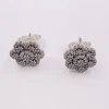 Andy Jewel Authentic 925 Sterling Silver Studs Silver Flower Earring Fits European Pandora Style Jewelry