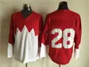 24S Men Ice Hockey 1972 Retror 21 STAN MIKITA Jersey 28 BOBBY CLARKE 29 KEN DRYDEN 35 TONY ESPOSITO YVAN COURNOYER Stitched Red White