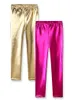 Herfst Koreaanse reflecterende textuur kinderen leggings strakke meisjes broek kinderen gouden broek M3867