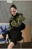 Rękawem Puff Cropped Sweter Kobiety Czarny Kwiatowy Druku Pullover Dzianiny Panie Skoczków Zima Koreańska Moda Odzież 210427