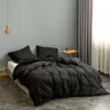 Duvet Cover King Size Black Color Bedding Set Queen for Adults housse de couette Single Bed Sets Plain Quilt Cover 210319