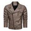 Mens Casual Thick Motorcycle Jacket Male Zipper Leather Jacket Fashion Classical Coats Clothing Man Moto Leather Jacket Winter 211009