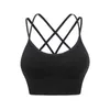 Fitness Sports Bra for Women Push Up Padded Solid Cross Back Yoga Running Gym Training Workout Female Underwear Crop Tops 210604