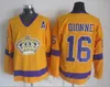 Vintage # 16 Marcel Dionne Hockey Jerseys Yellow CCM Classic Stitched Jersey Zwart Wit Geel Een Patch 100th