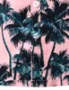 Praia havaiana de cor-de-rosa camisa de manga curta camisa de verão palmeira de moda impressão tropical aloha camisas de aloha dos homens festa festa chemise 210522