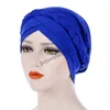 Moslim Europees en Amerikaans Hoofddeksels Monochroom Enkele Braid Headdear Silk Milk Indian Headband Hijab Caps Dames Turban Wraps