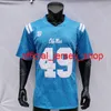 2022 Sugar Bowl OLE Miss Rebellen Voetbal Jersey NCAA College Matt Corral Snoop Conner Dontario Drummond Eli Manning A.J. Bruin jerrion op zijkant