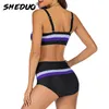 Mulheres Plus Size Gradient Bikini Swimwear Swimsuit Swimsuit Banheira Terno Senhoras Senhoras Swim Roupas 2020 5 XL Y0820