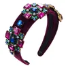 Rode Khaki Blauw Mode Haarband Bloem Vorm Crystal Rhinestones Hairwear Party Bruiloft Bruid Haaraccessoires Flash Hoofdband