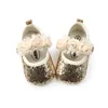 First Walkers Emmababy Bling Sparkle Sequins High Quality PU Born Baby Girls Hook Loop Shoes And Sweet Cute Headband 0-18M