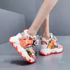 2020 sommer Chunky Sandalen Frauen 9cm Keil High Heels Schuhe Weibliche Schnalle Plattform Leder Casual Sommer Hausschuhe Frau Sandale