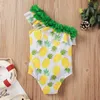 Baby Swimsuit Printed Off Shoulder Swimwear Girls Bath Suit One Piece Swimming Beach Bikini Summer Clothing Watermelon Sunflower Pineapple BT6542