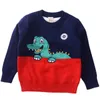 2021 Nowa Jesień Zima Baby Boys Sweter Jumper Cartoon Dinozaur Dzieci Swetry Toddler Pullover Odzież dziecięca 2-8y bawełna Y1024