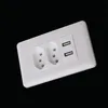 Smart Power Plugs Wand Brasilien Sockel 15A Brasilien Standard Doppel Soquete 5V 2100mA Dual USB-Ladegerät Anschluss 115mm * 75mm AC 110 ~ 250V