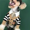 Striped Pet Jacket Clothing Classic Printed Design Puppy Sweater Apparel Schnauzer Bulldog Teddy Dog Clothes Coat