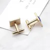 Men Square Gold Crystal Cufflinks Zircon Formal Business Shirt Cuff Links Button Clasp Fashion Jewelry Gift Will and Sandy