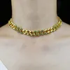 Chokers Iced Out Bling 12mm CZ Cuban Link Choker Gold Color Groen Wit Kubieke Zirkonia Hip Hop Fashion Punk Necklace Dames Sieraden