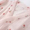 Giapponese kimono primavera e autunno signore in cotone crepe in stoffa da notte in camice abiti da bagno per la casa abiti estiva 210924