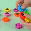 Byggnadsblock fidget spinnare push bubble sensory leksaker avtagbara handspinnare fingertopp gyro stressavlastning dekomprimering leksaker ångest avlastare