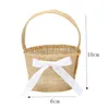 Enveloppe cadeau 4pcs Belle boîte de rangement de bonbons sac Beau groupe de mariage exquis en lin de panier de fleurs décoration9181100