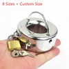 8 Sizes Cockrings Heavy Stainless Steel Scrotal Pendant Testicular Balls Teight Ring,Stealth Lock Fixation Ring BDSM Toys for Men