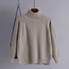 HLBCBG Herbst Winter Oversize Basic Dicke Pullover Pullover Frauen weiblich High-Neck Lose Pullover Langarm Strickpullover Top 210812