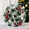 30cmの人工クリスマスの花輪シミュレーション松の花輪窓の正面玄関の飾り屋内屋外のクリスマスの装飾211104