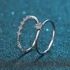 Utmärkt Cut Good Clarity Moissanite Ring Set Design Silver 925 Diamond Test Passed Party Rings