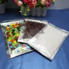 2021 7X13cm Silver Translucency Plating Aluminium Foil Zipper Mylar Pouch, 200pcs Re-sealable Zip Bags Clear Front metallic aluminizing sack