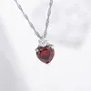 Red Love Heart Necklace Diamond Pendant Necklaces Copper Silver Chains for Women Birthday Wedding Fashion Jewelry Will and Sandy