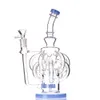 2021 Hookahs Recycler Glass Bong Smoke Bongs DAB Rigvattenrör Tten Arms 10,2 tum 14mm Joint med kvarts banger eller glidskål